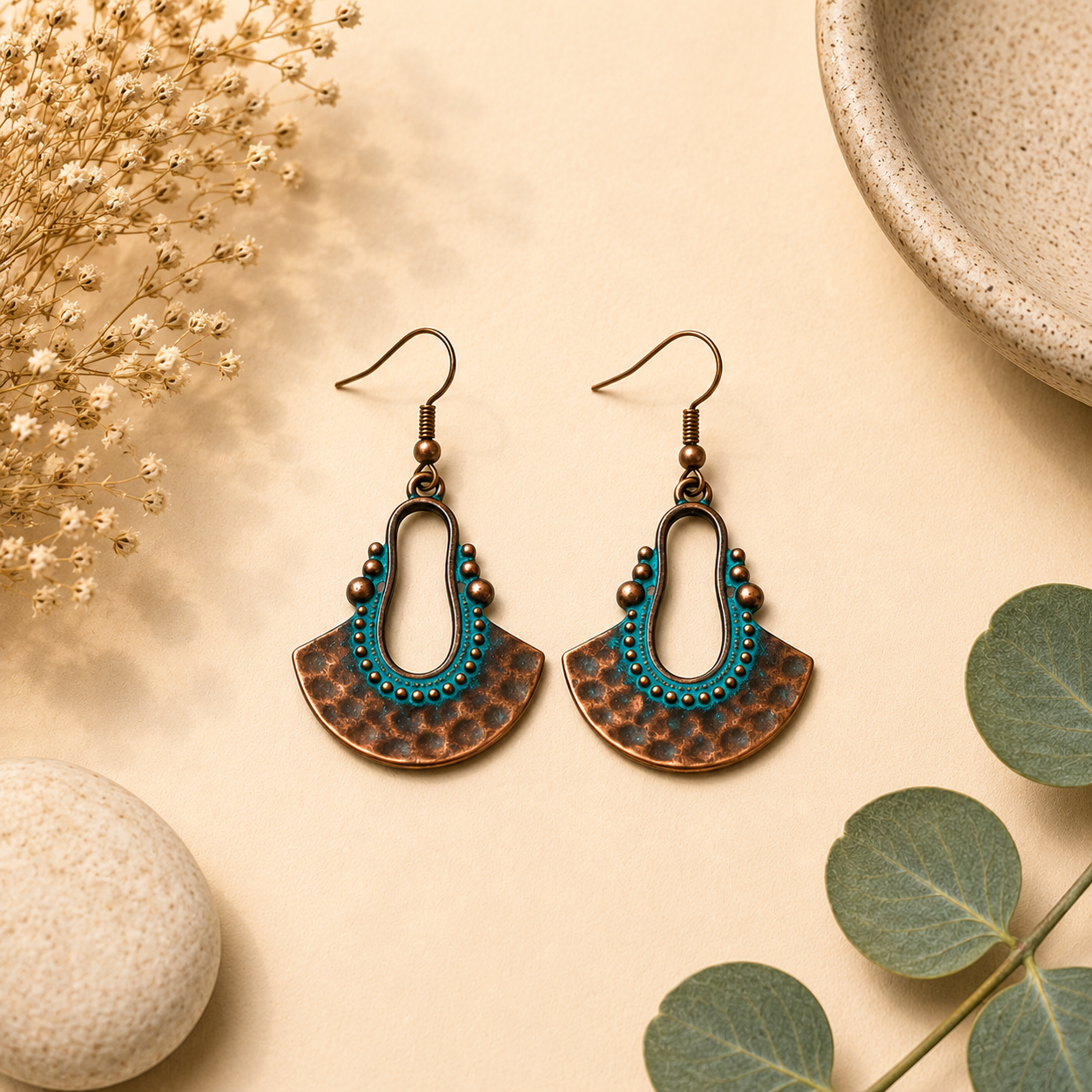 Hammered Tribal Arch Earrings