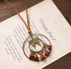 Bronze Butterfly Double Hoop Necklace with Rust Fabric Flower Tassels
