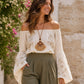 Copper Half-Moon Fan Tassel Pendant Necklace on Wooden Disc with Suede Cord ***