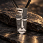 Abstract Geometric Face Pendant Necklace with Multi-Strand Cord