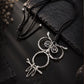 Silver Owl Pendant Necklace with Crystal Eyes on Adjustable Cord