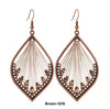 Champagne Thread & Bead Antique Copper Leaf Earrings