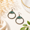 Patina Leaf Hoop Earrings
