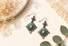 Turquoise Sunflower Drop Earrings