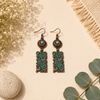 Turquoise Mosaic Rectangle Earrings