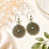 Turquoise Sunburst Filigree Earrings