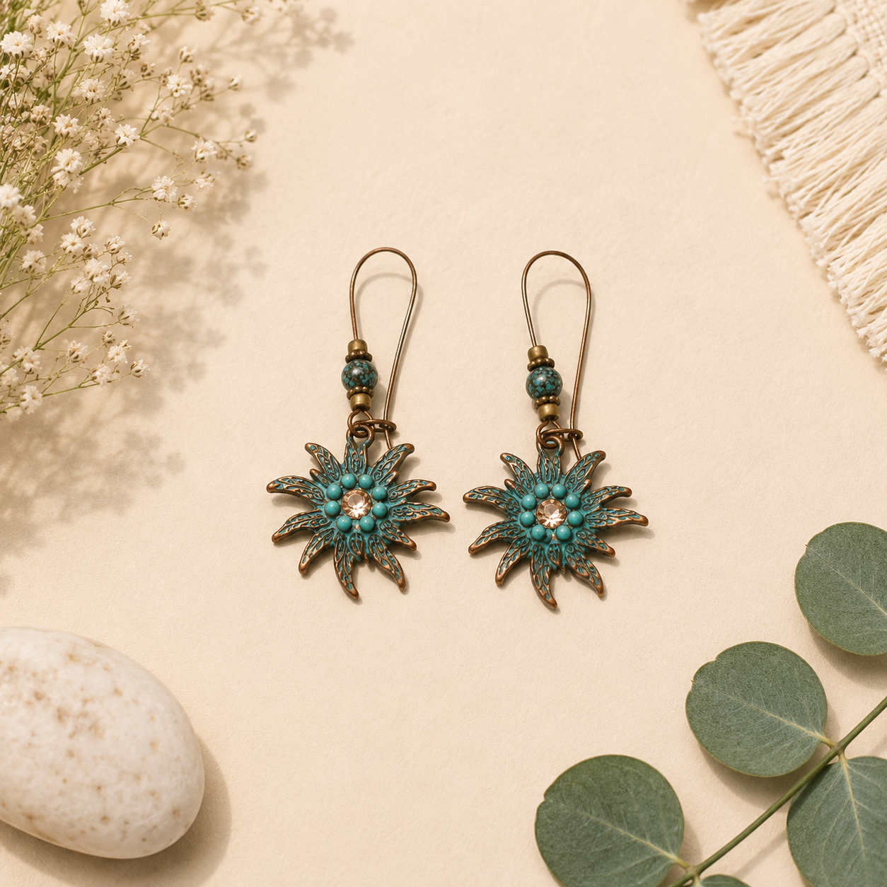 Turquoise Starburst Earrings