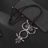 Silver Owl Pendant Necklace with Crystal Eyes on Adjustable Cord
