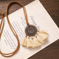 Copper Mandala Rhinestone Medallion Necklace with Ivory Tassel Fan